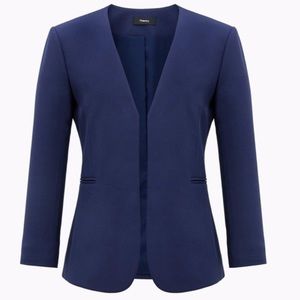Theory Lindrayia Blazer-Sea Blue-Size 4